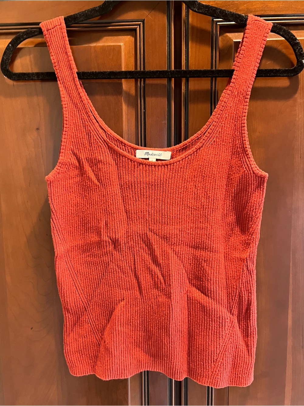 Madewell Signature Knit Scoopneck Sweater Tank Burnt Orange - S